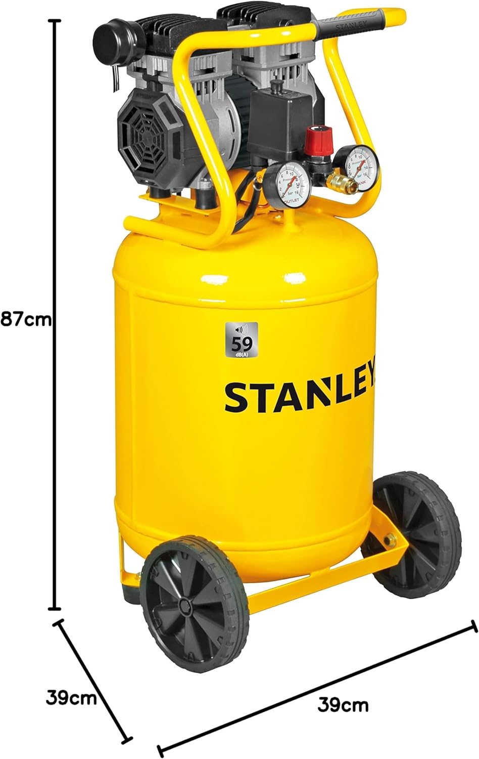 Stanley Compressore Siltek Verticale Silenzioso 1,3HP - immagine 5