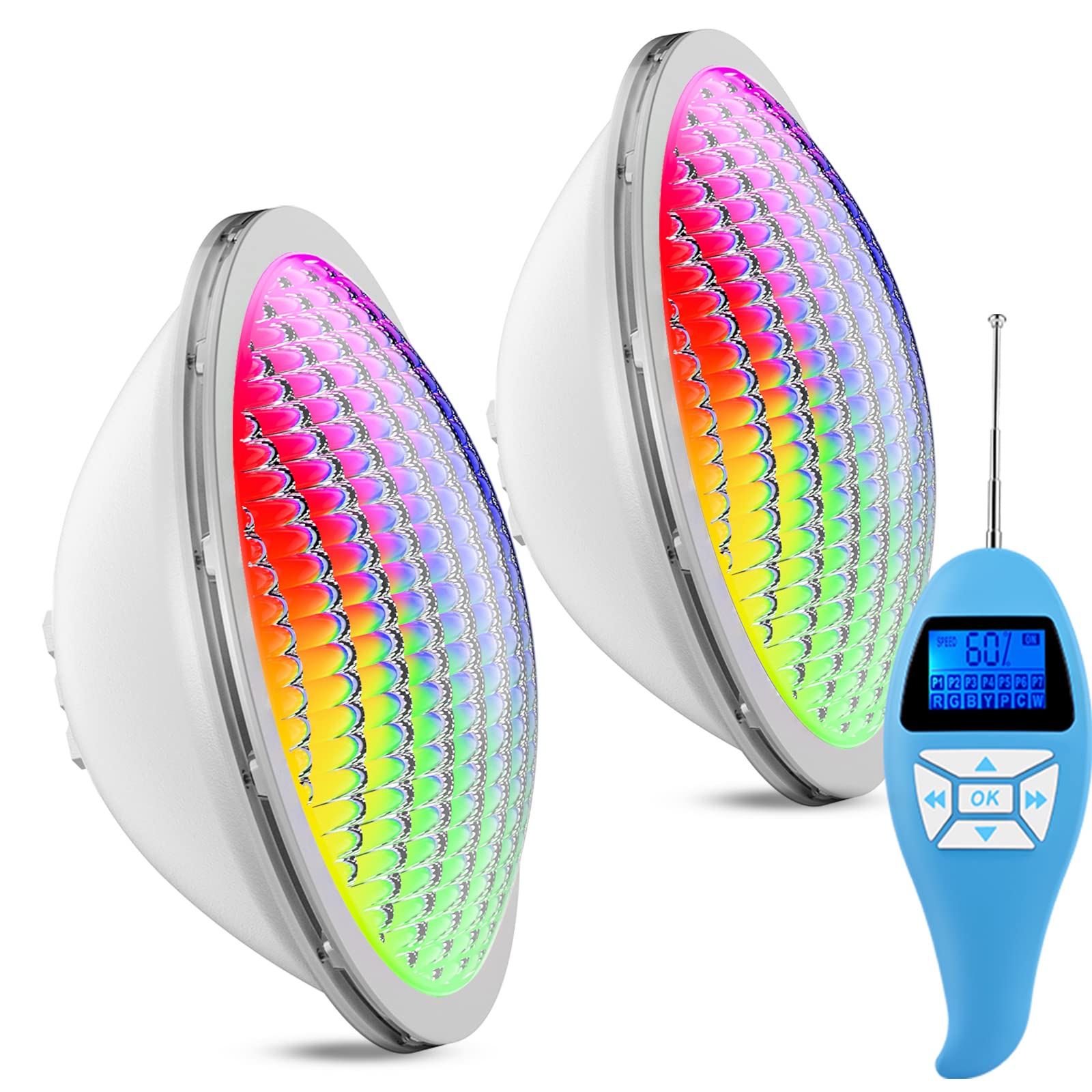 Lylmle Led Piscina PAR56, 20W Multicolore RGB (2 Pack)