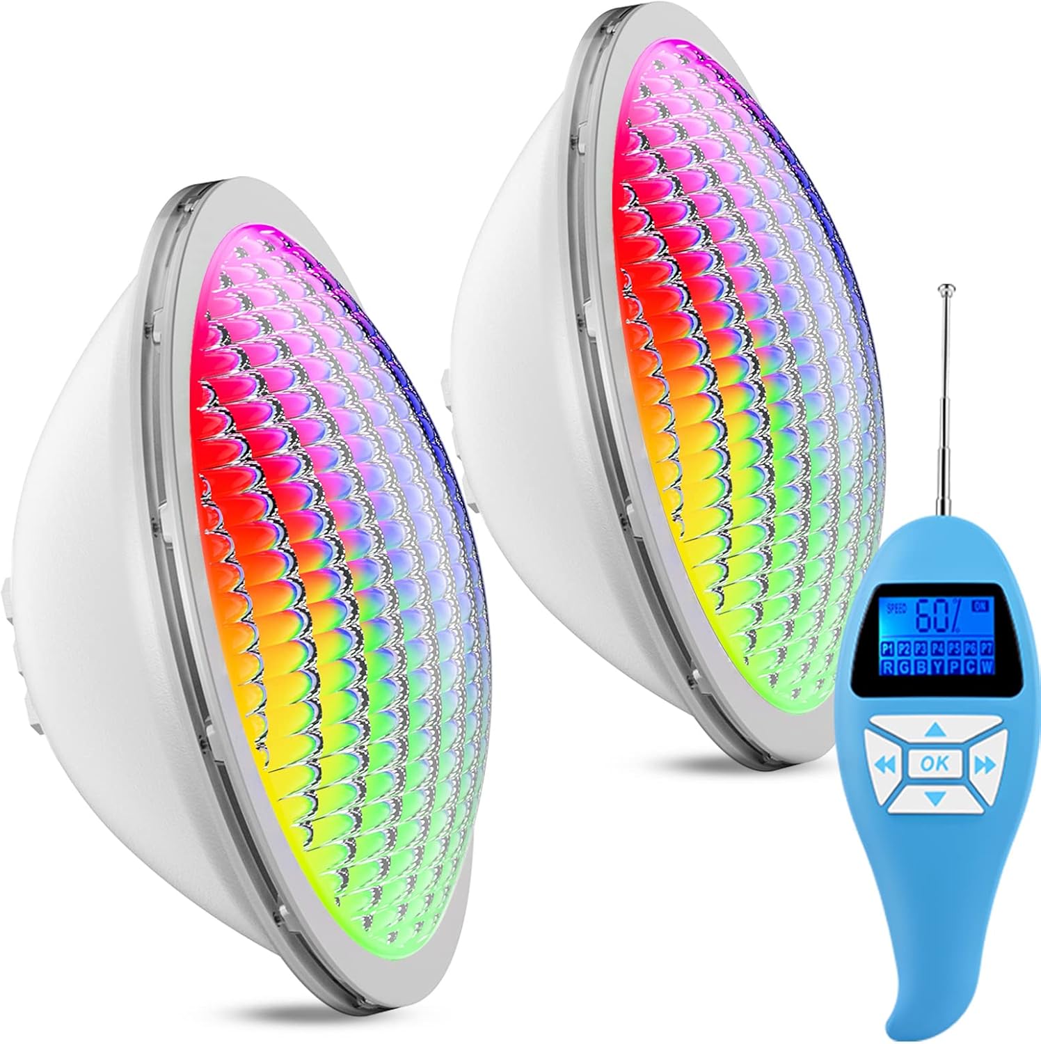 Lylmle Led Piscina PAR56, 20W Multicolore RGB (2 Pack) - immagine 1