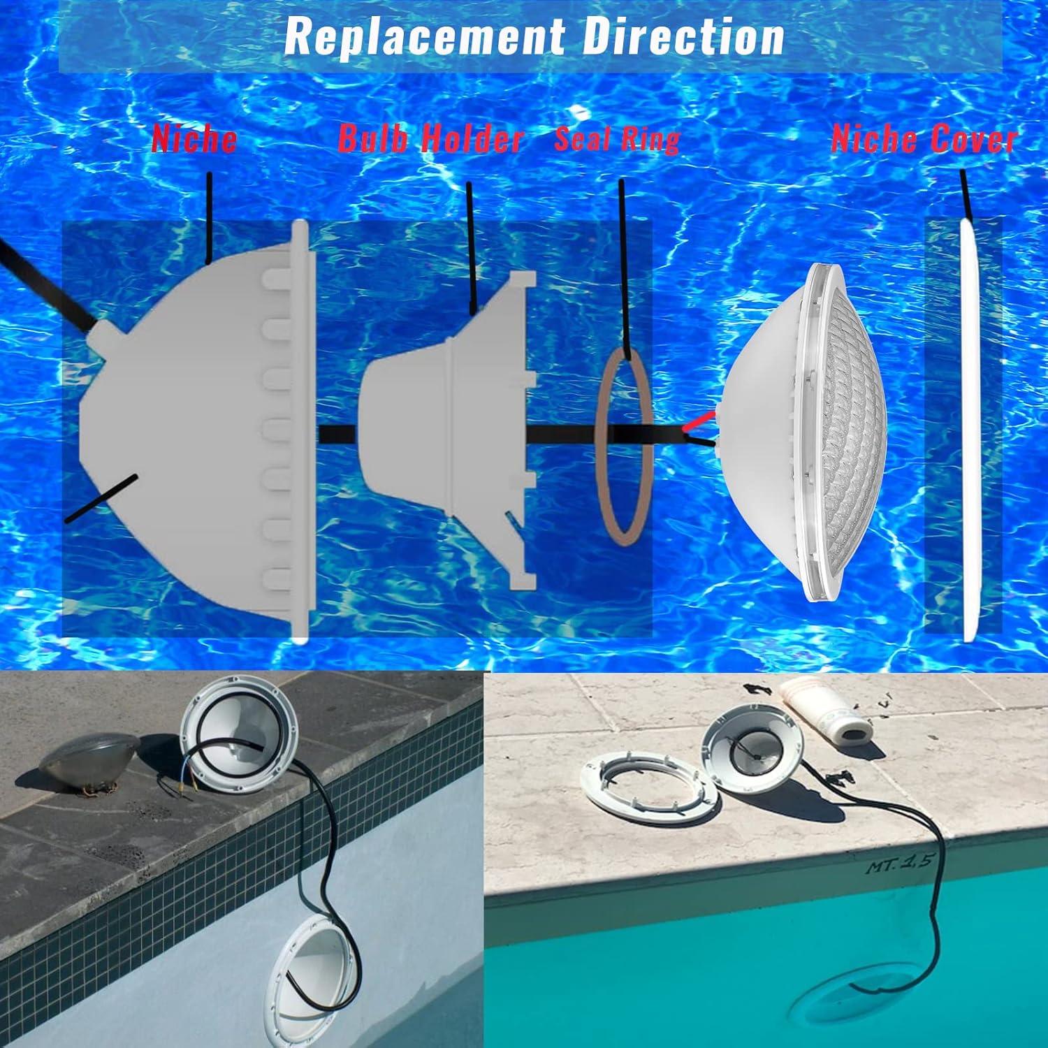 Lylmle Led Piscina PAR56, 20W Multicolore RGB (2 Pack) - immagine 4