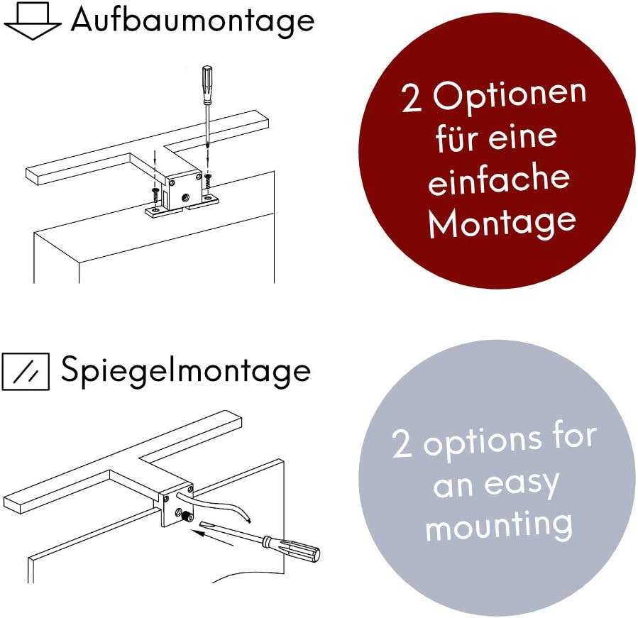 Lampada da Bagno LED 600mm per Specchio - immagine 6