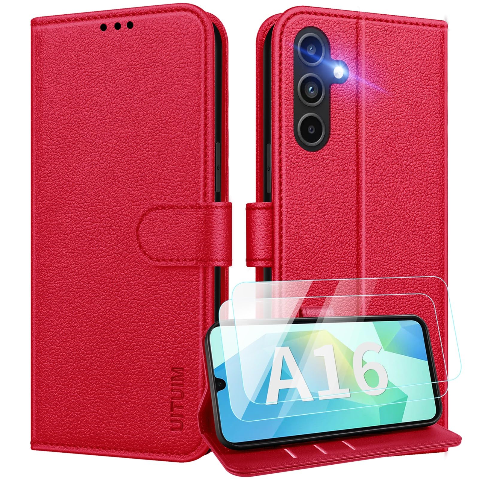 Uituim Cover per Samsung Galaxy A16 5G/4G, Rosso