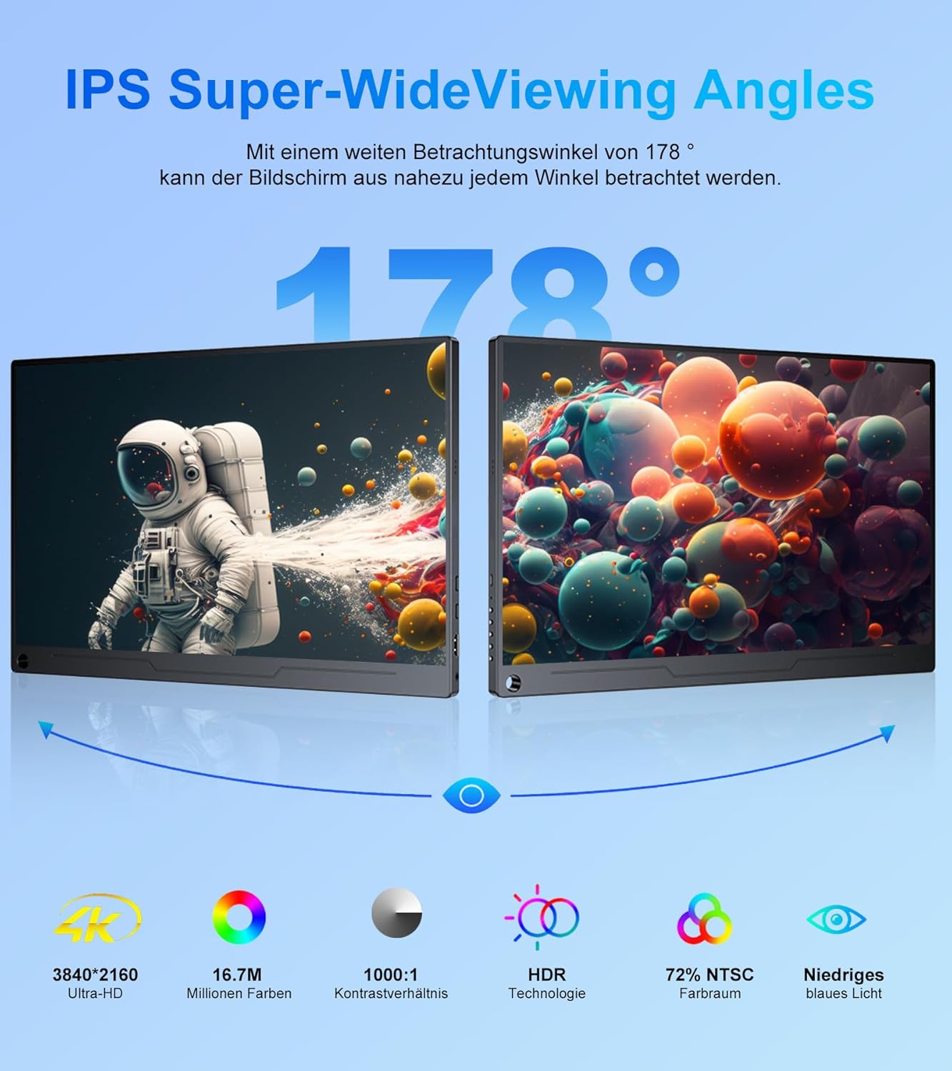 Missun Monitor Portatile 15.6" 4K UHD IPS - immagine 2