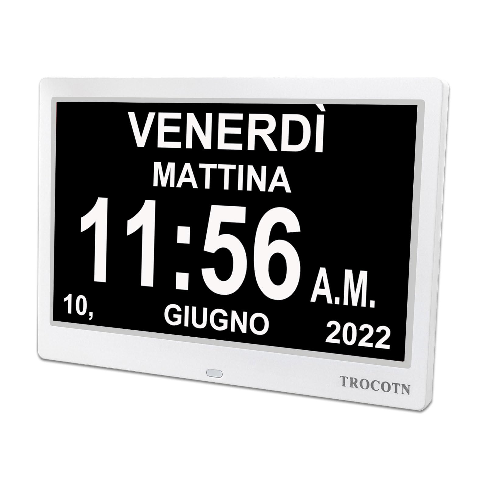 Trocotn Orologio Digitale 10 Pollici, Bianco
