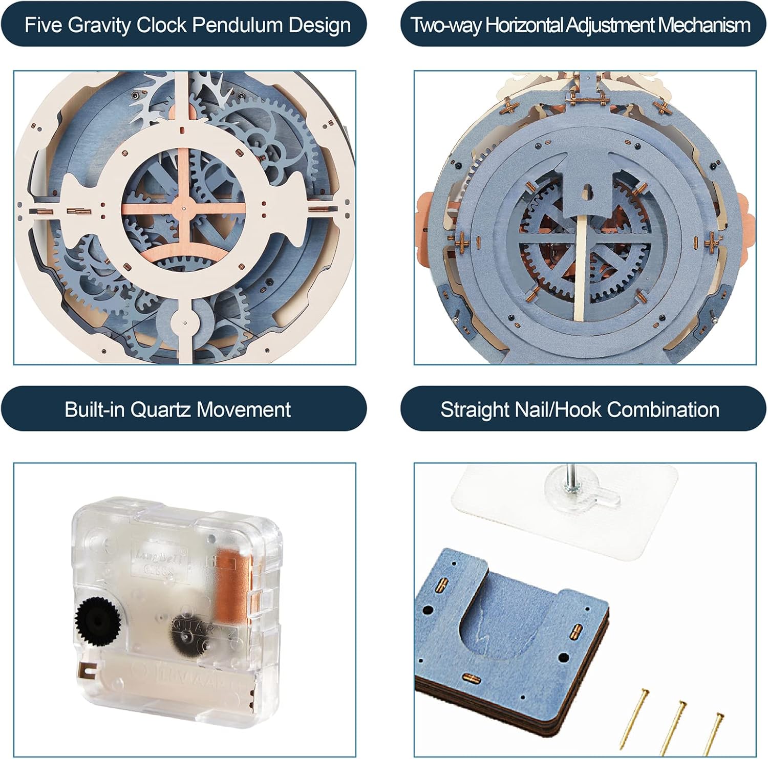 Rokr Puzzle 3D Legno Orologio a Pendolo LC701 - immagine 7