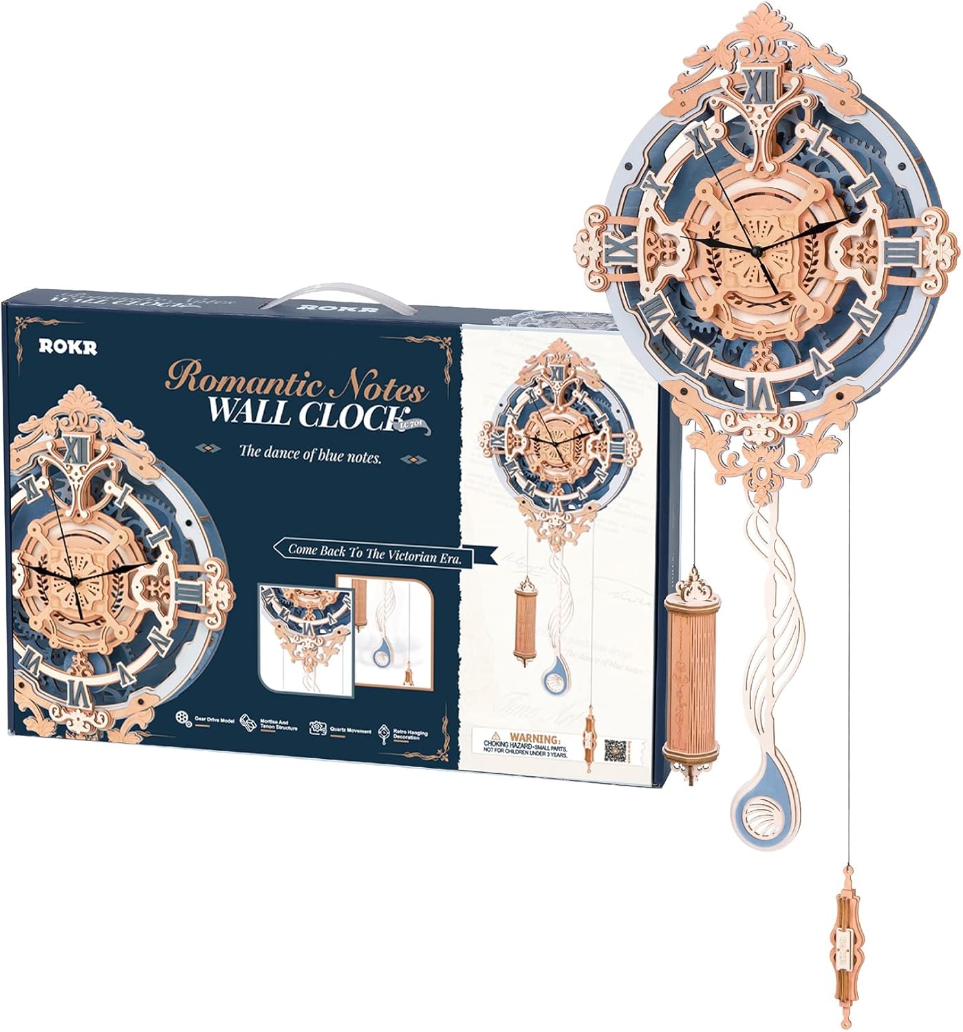 Rokr Puzzle 3D Legno Orologio a Pendolo LC701 - immagine 8