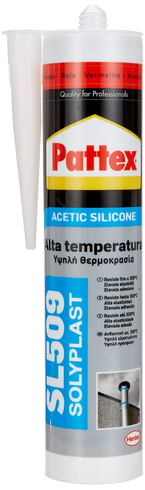 Pattex SL 509 Silicone Acetico Alta Temperatura, Rosso