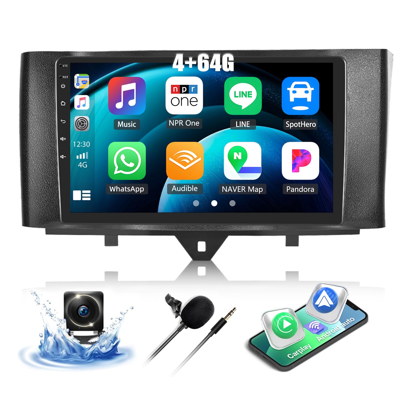 Sixwin Autoradio Android 13 per Mercedes-Benz Smart Fortwo