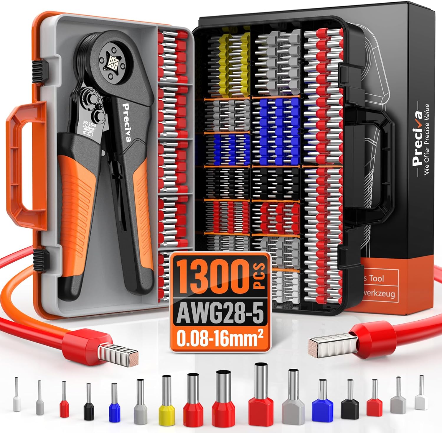 Preciva Pinza Crimpatrice 0,25-16 mm²