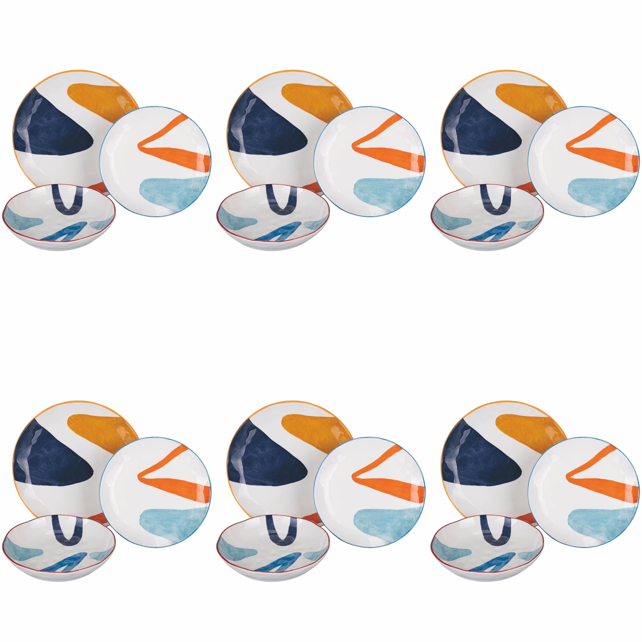 Servizio piatti 18 pezzi in ceramica, 6 posti tavola, Peninsula