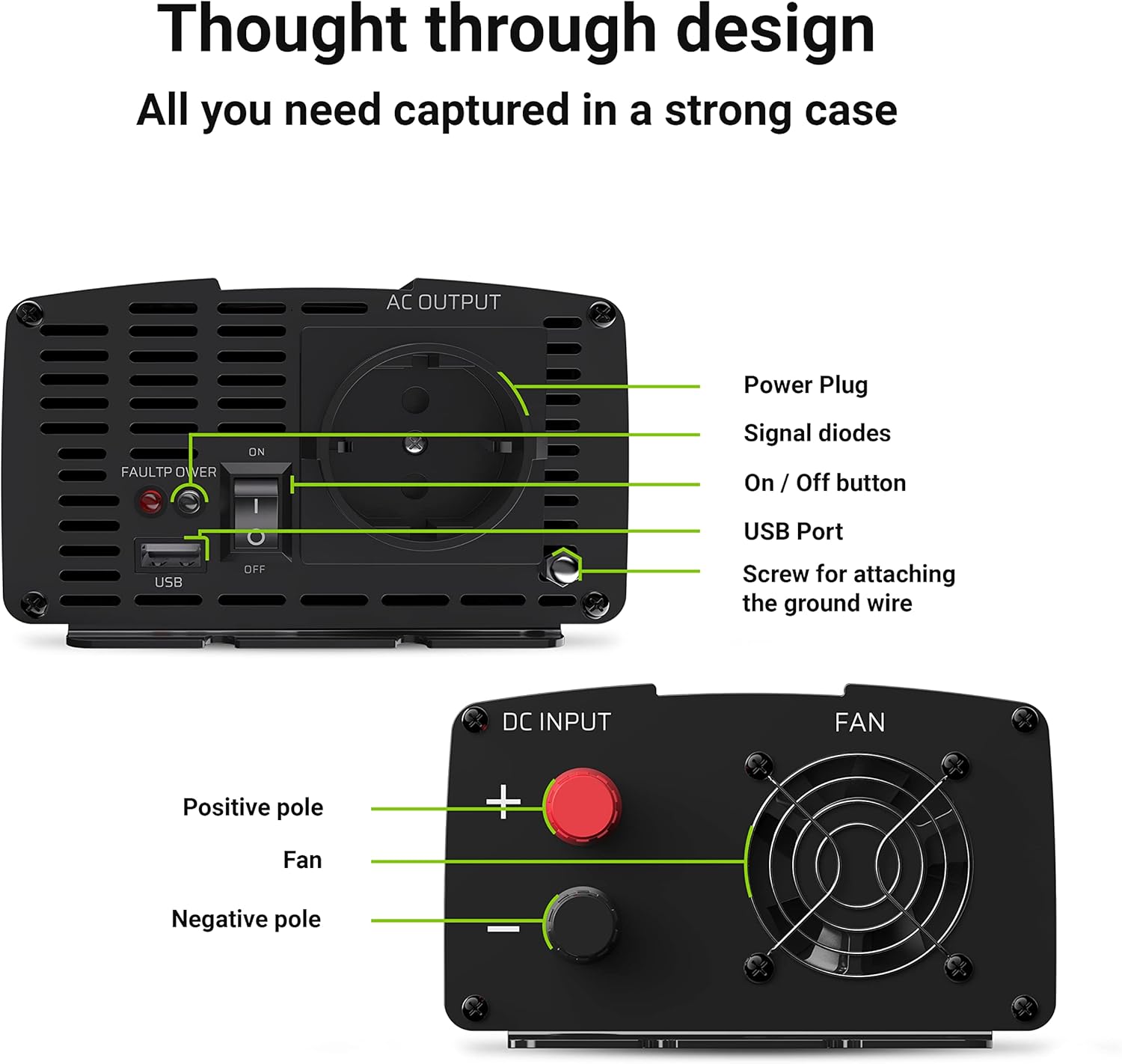 Green Cell® Inverter Onda Pura 1000W/2000W 24V 220V/230V - immagine 6