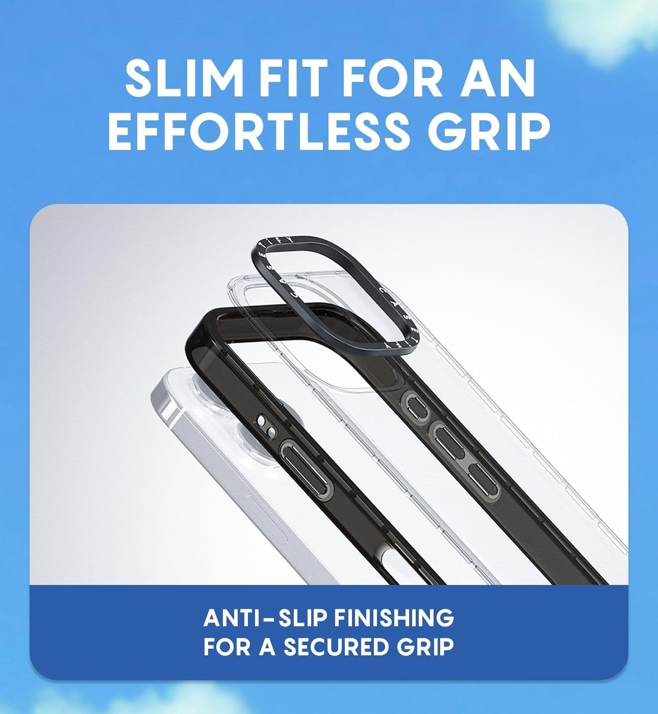 Casetify Custodia iPhone 16 Pro Nuvole Nero Trasparente - immagine 6