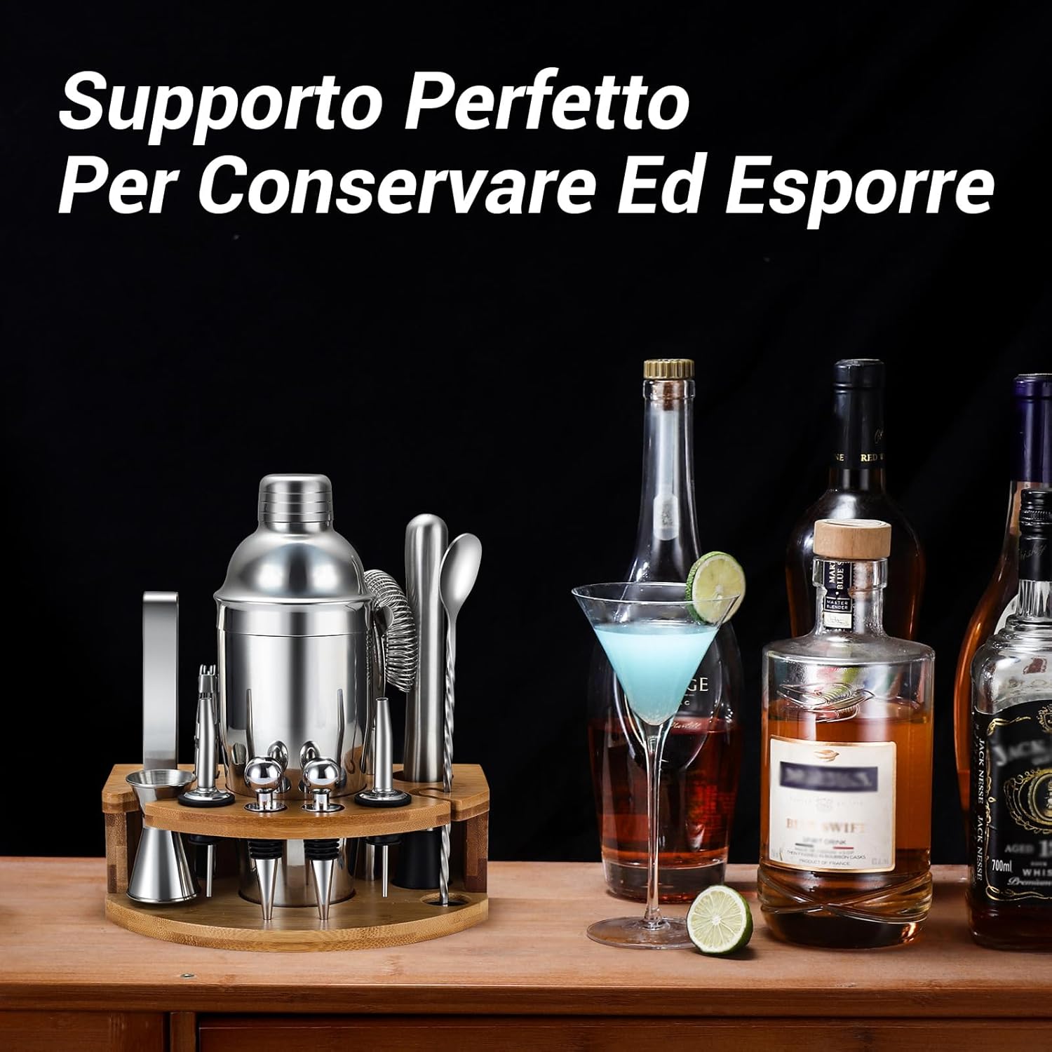 Set Shaker Cocktail Kit Barman 750ML 12 Pezzi - immagine 3