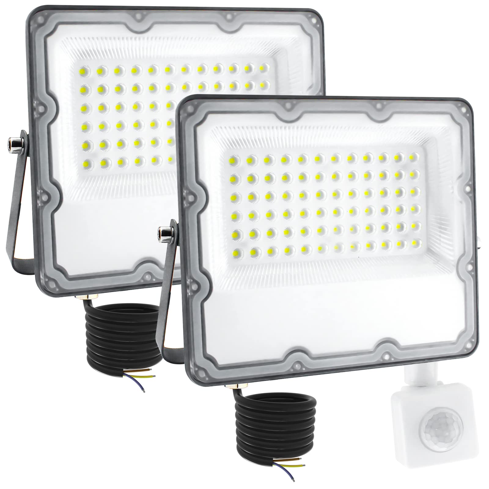 Createstar 2x Faretto LED da Esterno 60W con Sensore