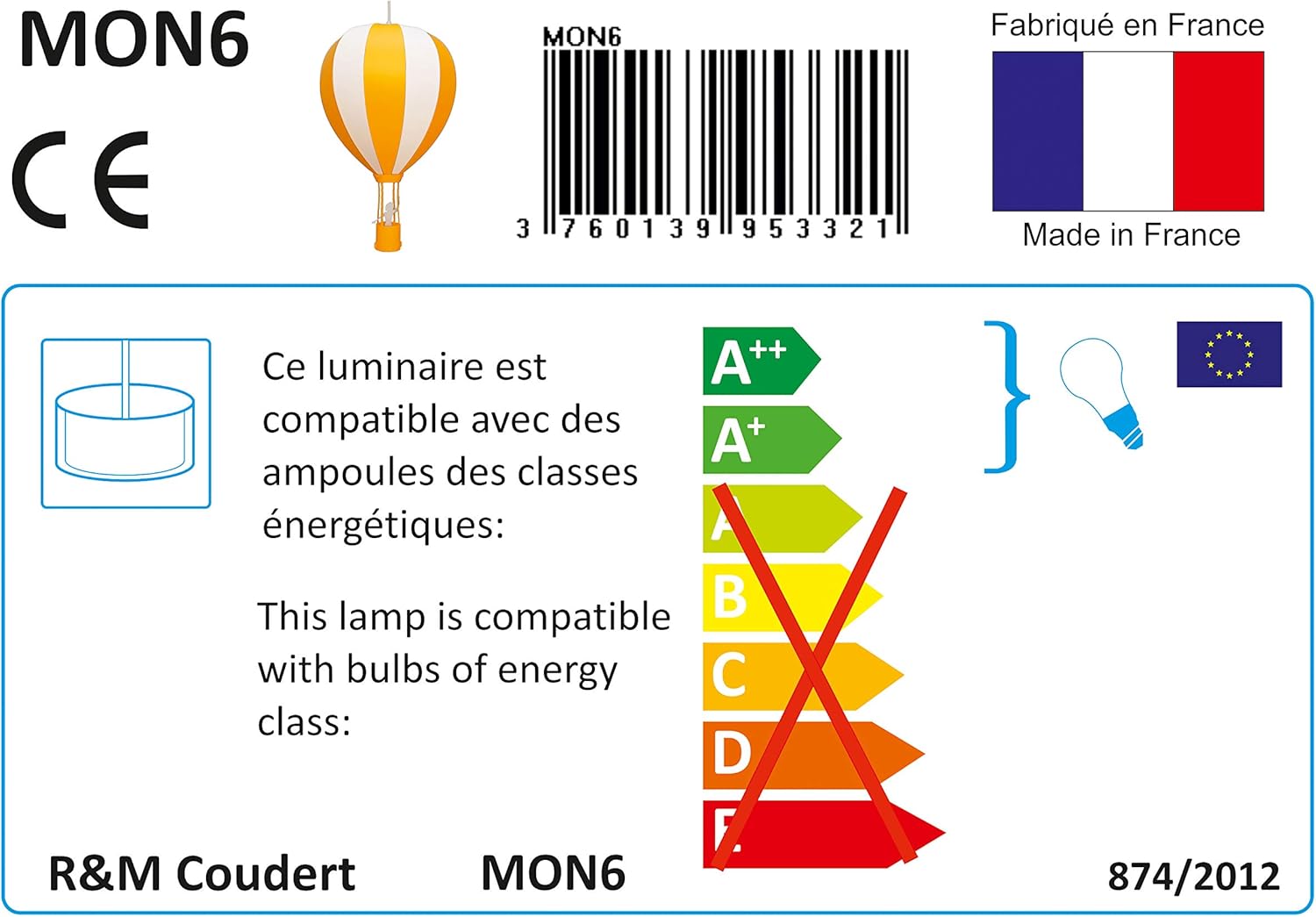 R&M Coudert lampada sospensione Mongolfiera - immagine 5