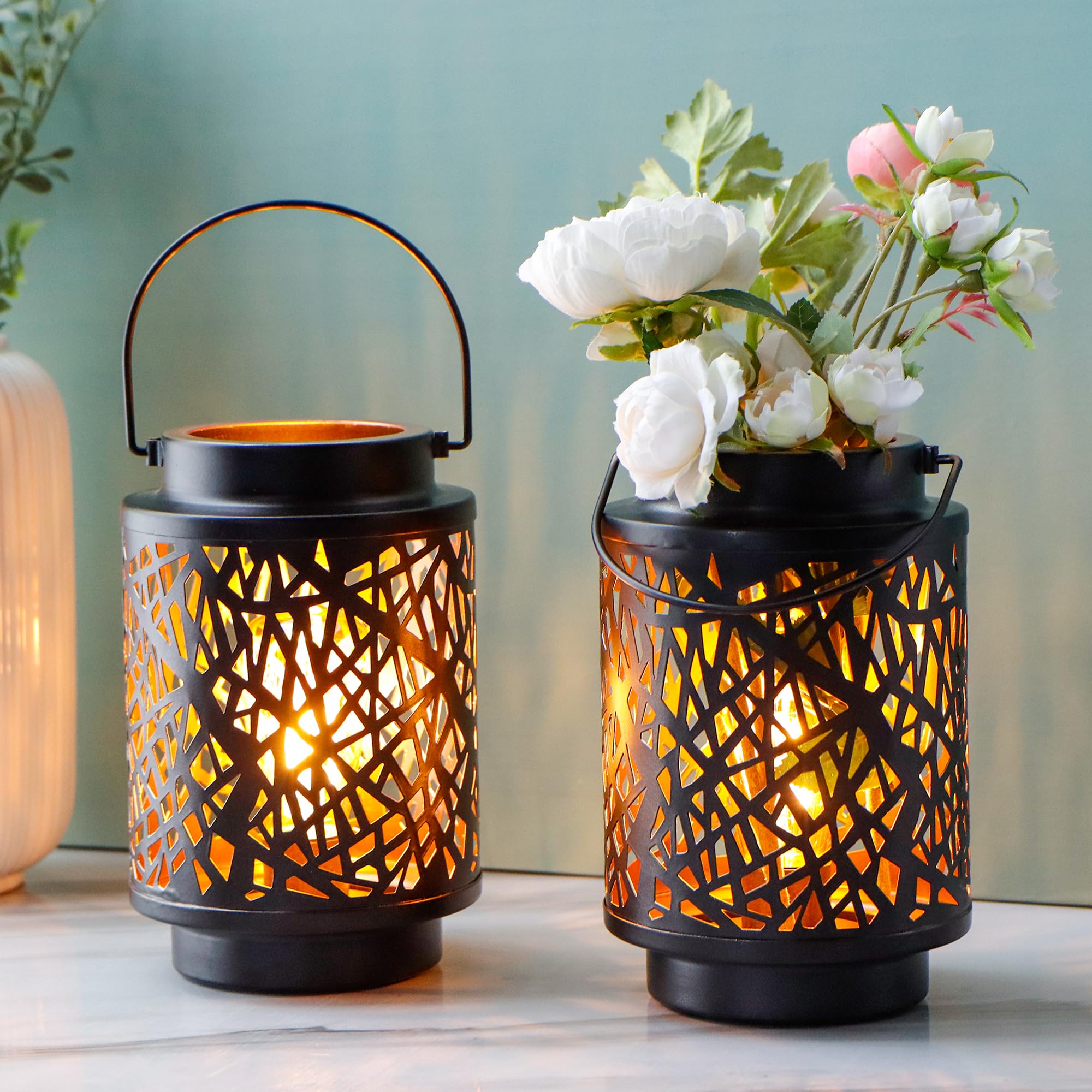 Jhy Design Set 2 Lampade da Tavolo LED in Metallo 20cm