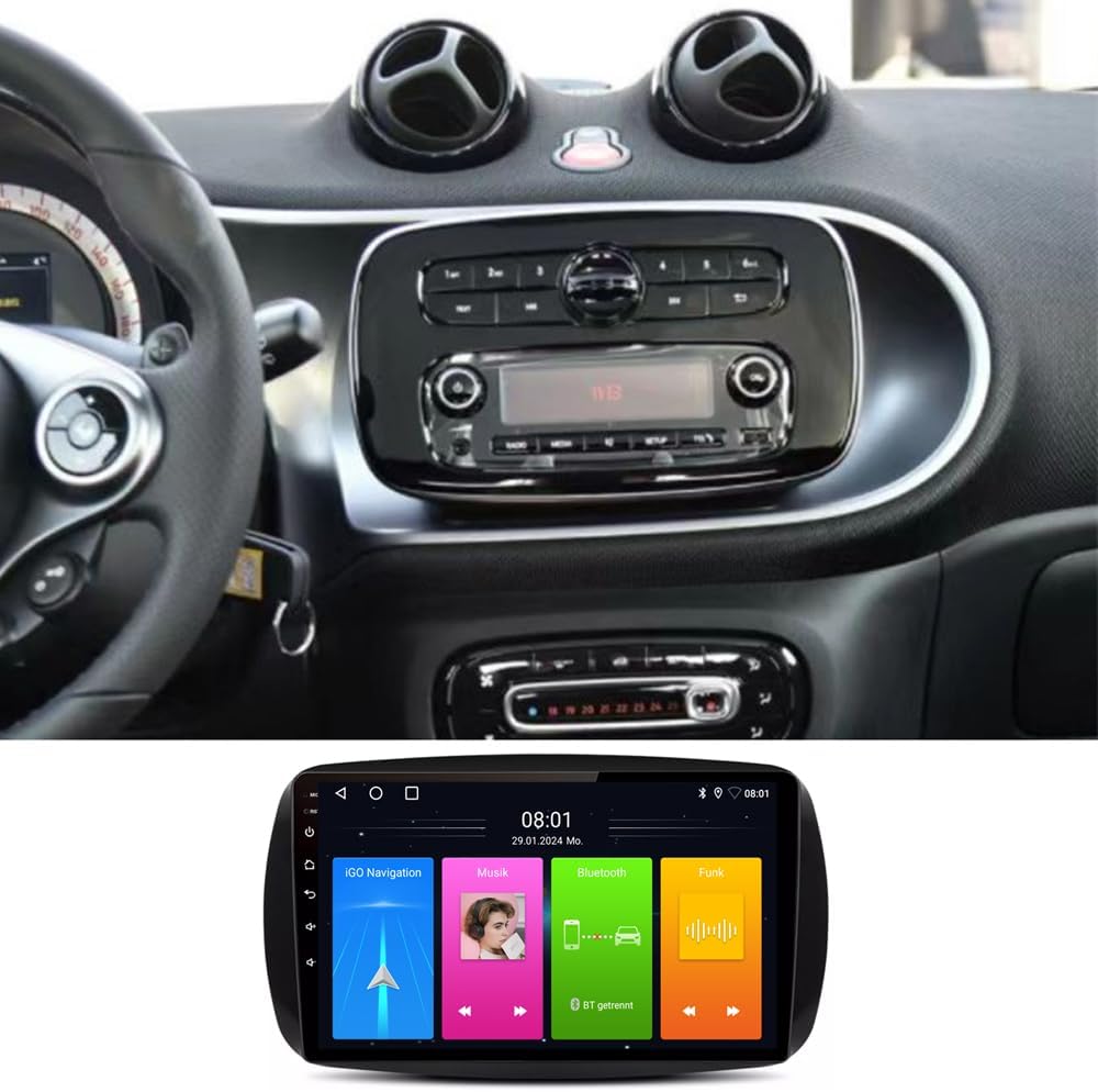 Autoradio Android con GPS per Smart Forfour/Fortwo 453 - immagine 1