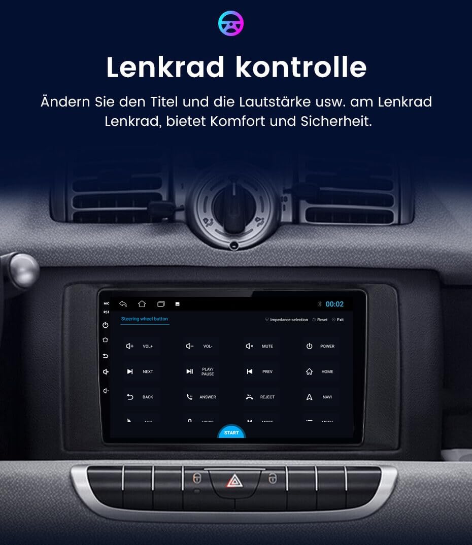 Autoradio Android con GPS per Smart Forfour/Fortwo 453 - immagine 5