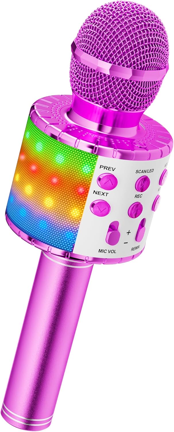 Ankuka Microfono Karaoke Bluetooth Wireless, Viola - immagine 1