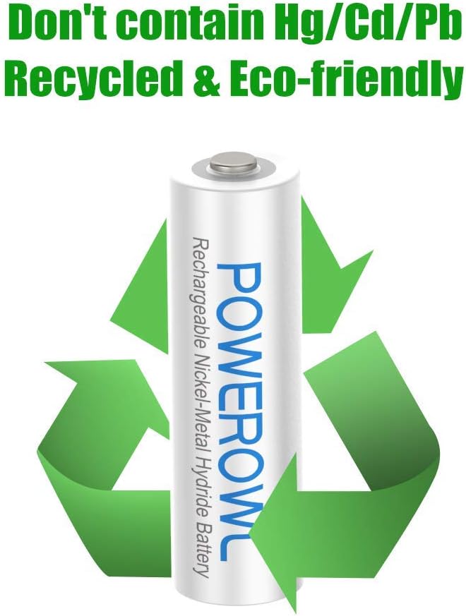 Powerowl Batterie Ricaricabili AAA 1000mAh (16 Pezzi) - immagine 4