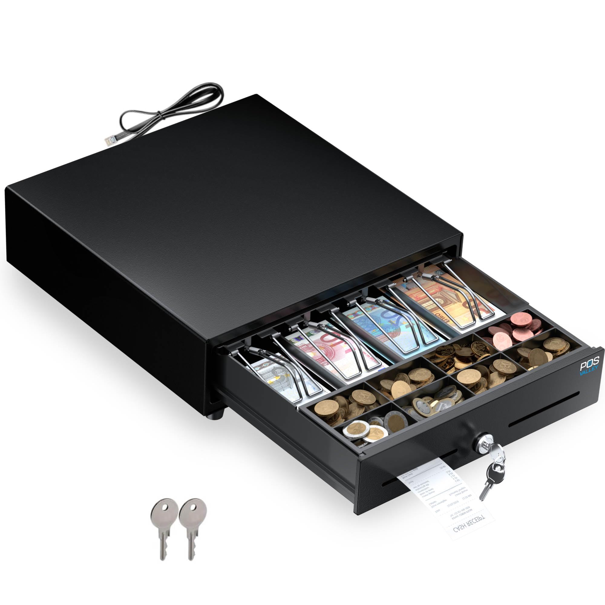 Pos Valley Cassetto per Registratore di Cassa 33x33cm, Nero