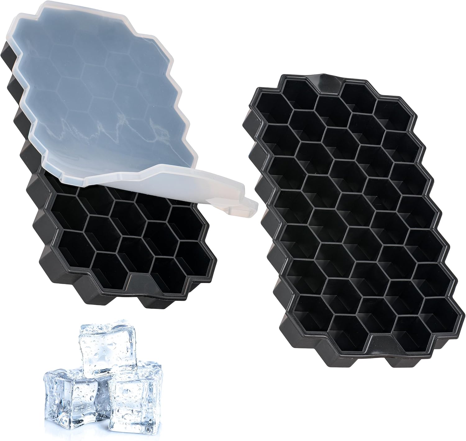 Set 2 Stampo Ghiaccio in Silicone con Coperchio - immagine 1