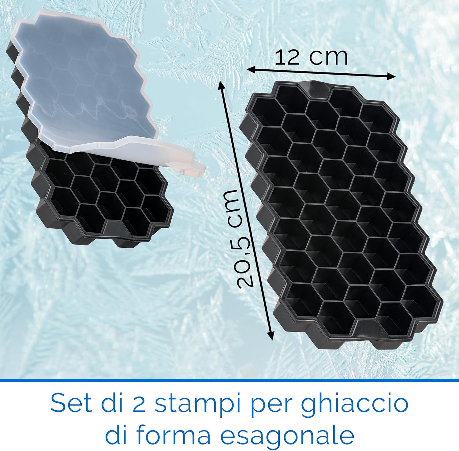 Set 2 Stampo Ghiaccio in Silicone con Coperchio - immagine 5
