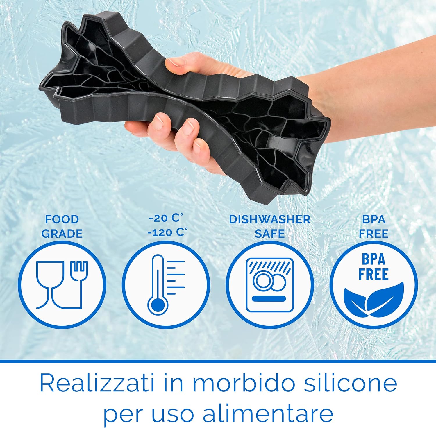 Set 2 Stampo Ghiaccio in Silicone con Coperchio - immagine 6