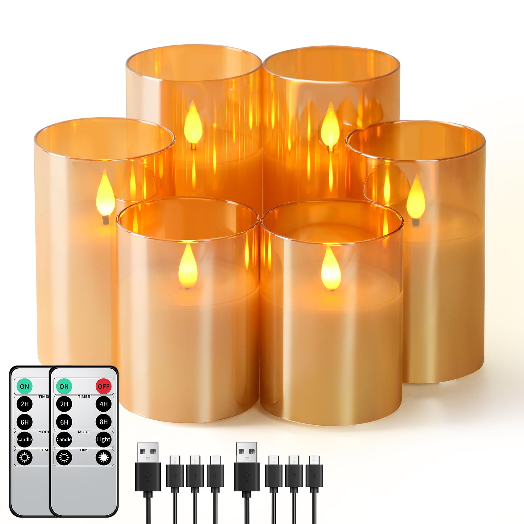 Forever Speed 6 Candele LED Ricaricabili con Timer