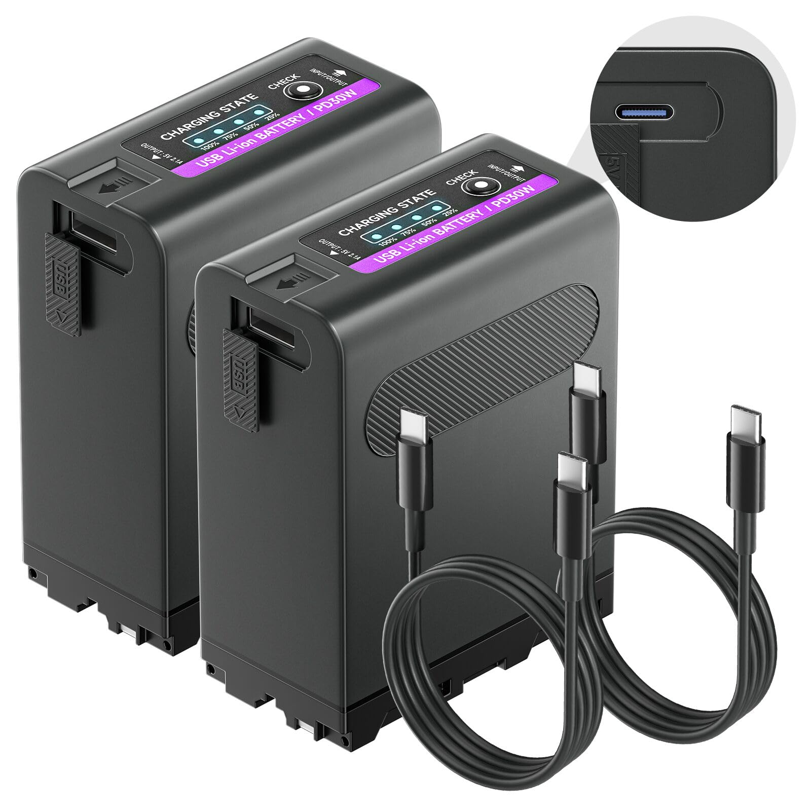 Mspalocell Batteria NP-F990 84,96Wh/11800mAh (2 pezzi)