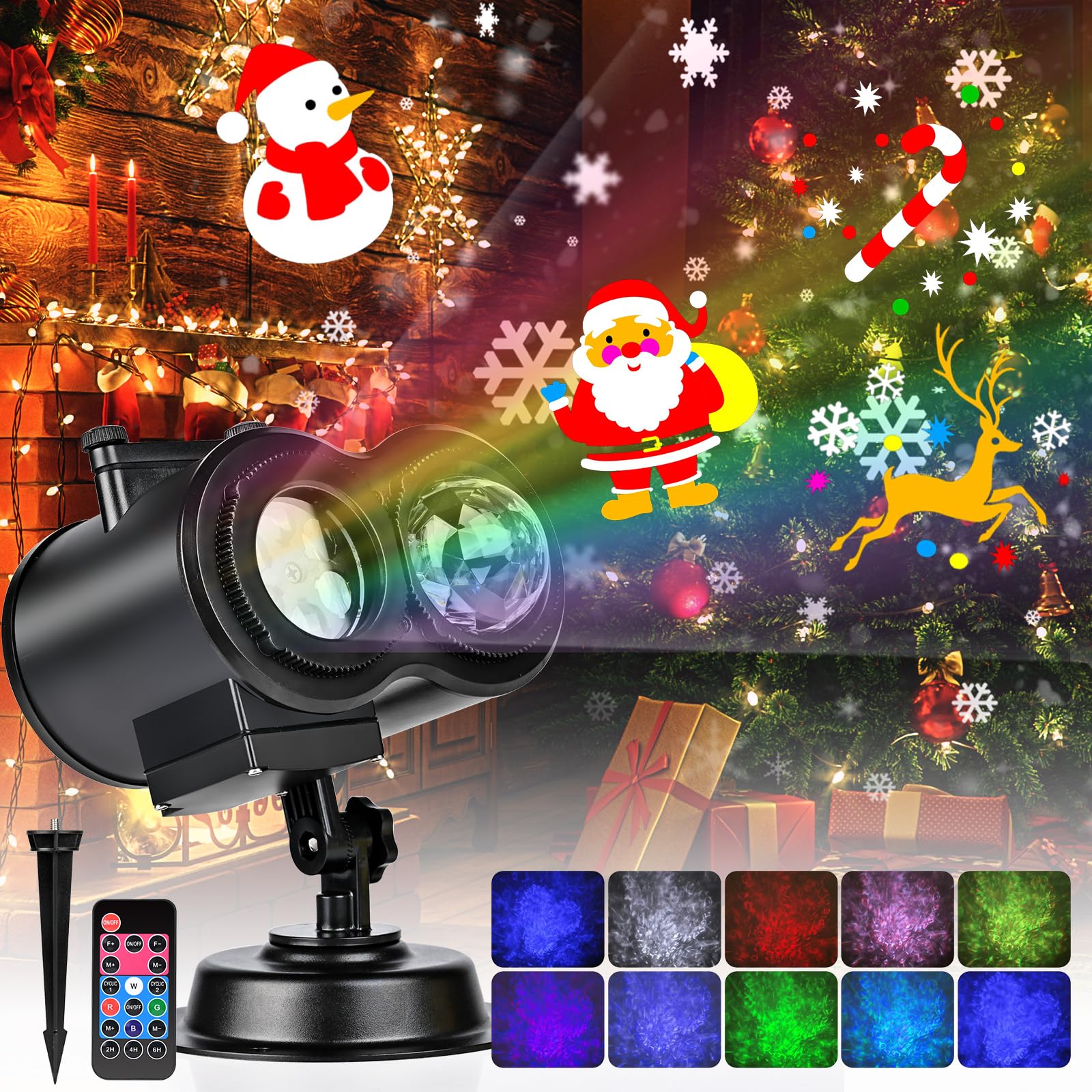 Vankarr Proiettore Luci Natale 3D con Telecomando