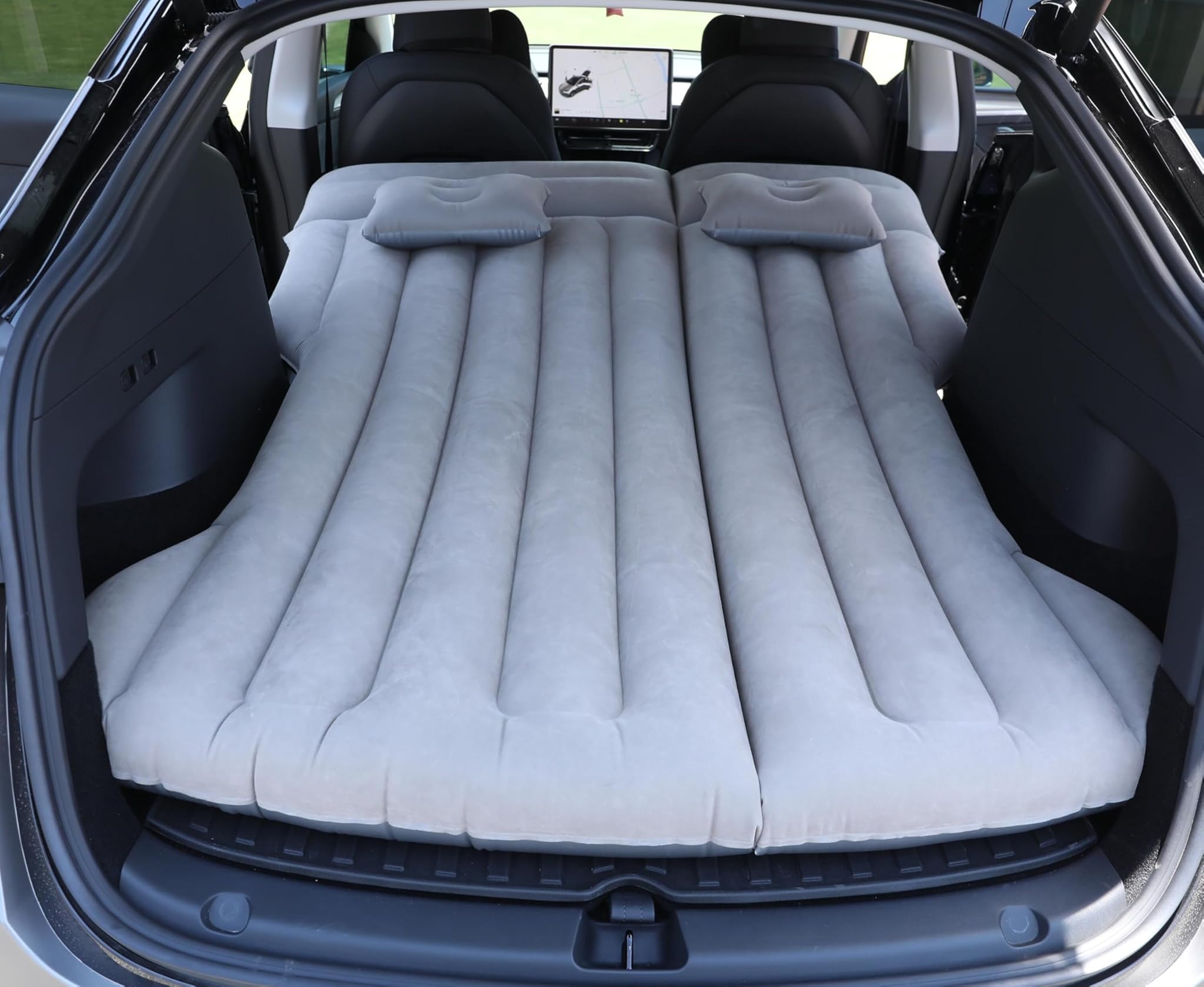 Liphier Materasso Gonfiabile Auto SUV per Tesla Model Y Materasso Gonfiabile Campeggio Letto Gonfiabile Auto per Dormire Esterna Casa Grigio