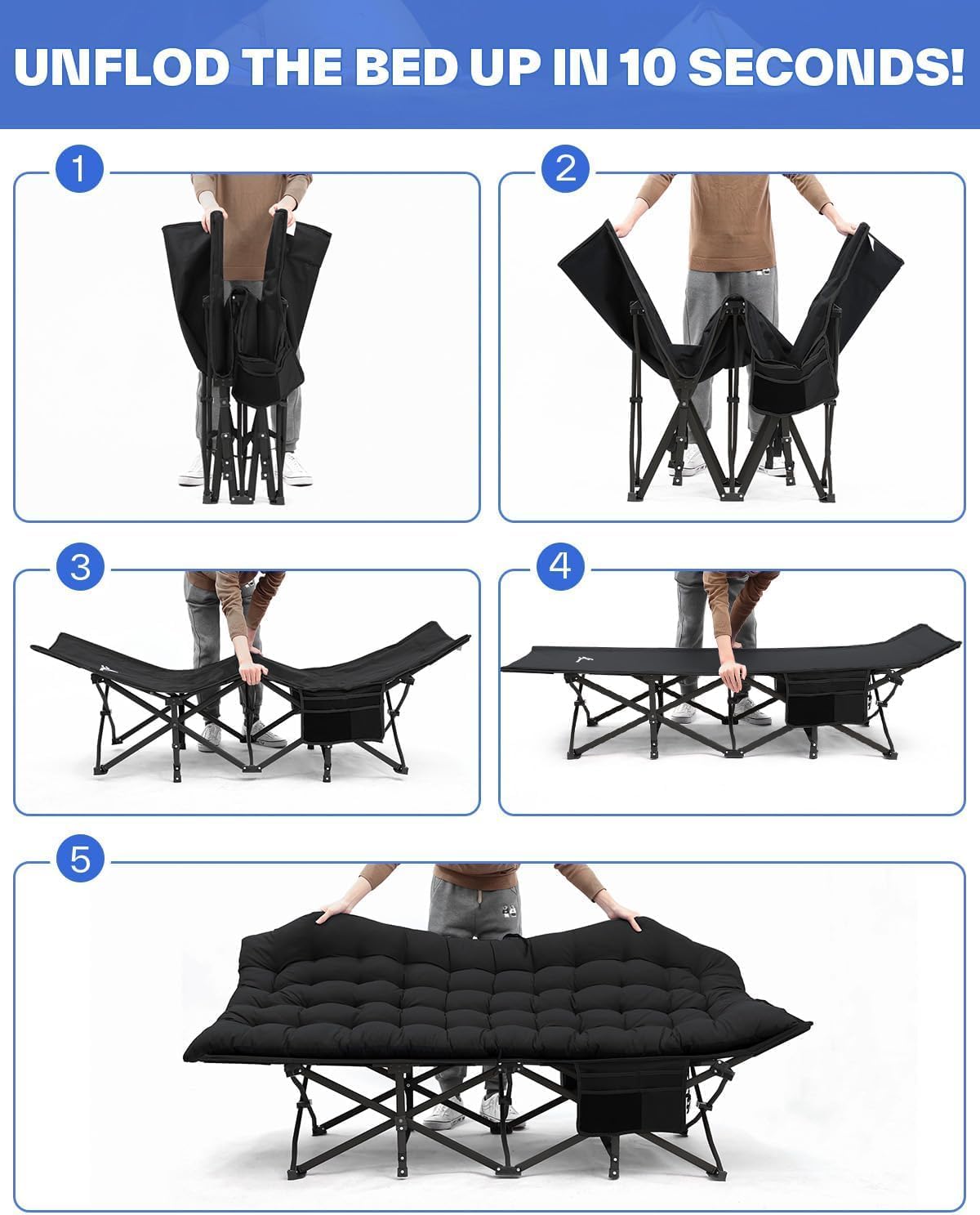 Sportneer Culla da Campeggio Portatile con Materasso - immagine 4