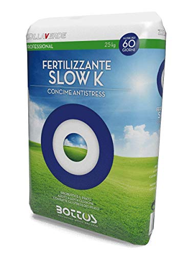 Concime Fertilizzante per Prato Bottos Slow K 13-5-20 + 2,5 MgO - 25 Kg