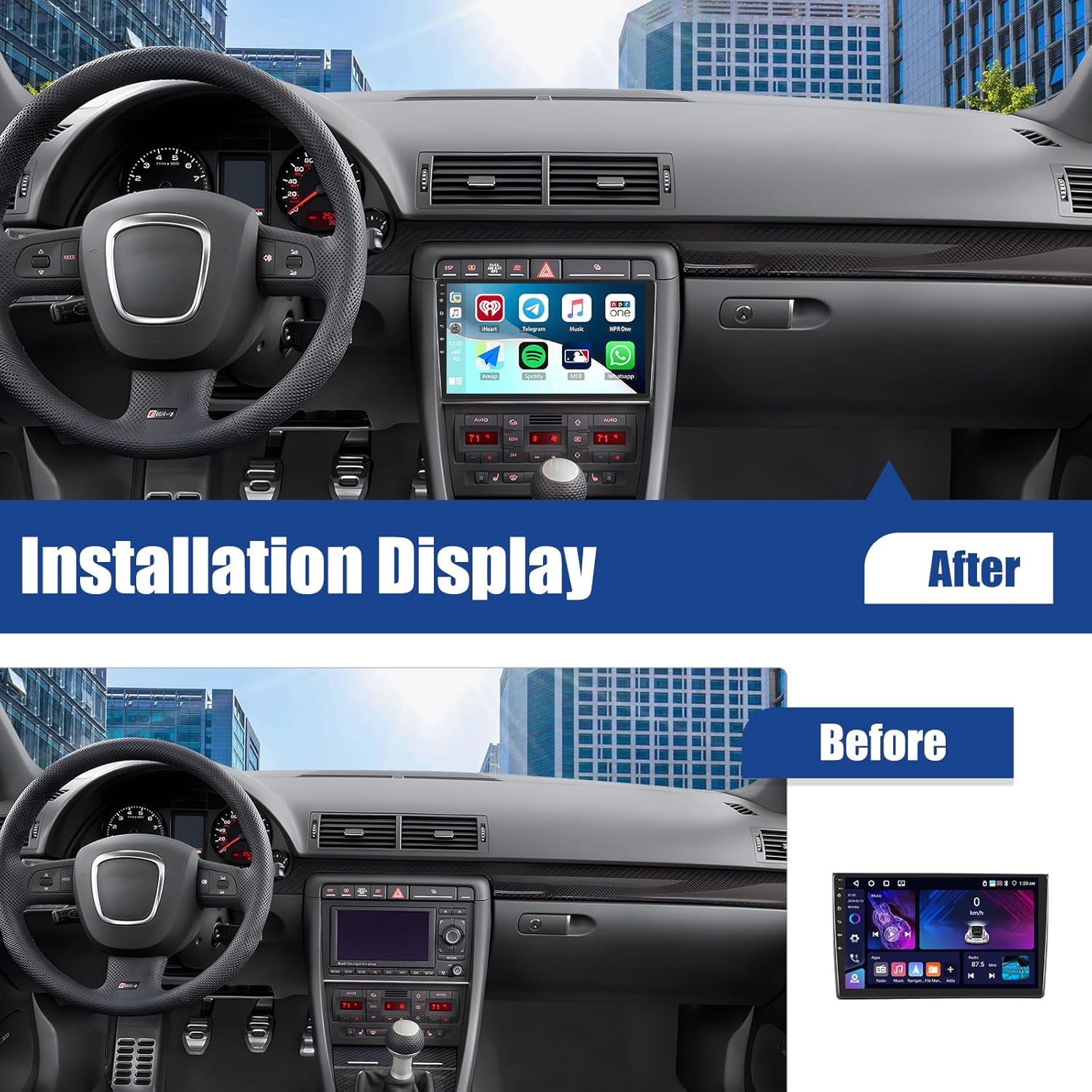 Sixwin Autoradio Android 13 per Audi A4 B6 B7 (2000-2009) - immagine 2