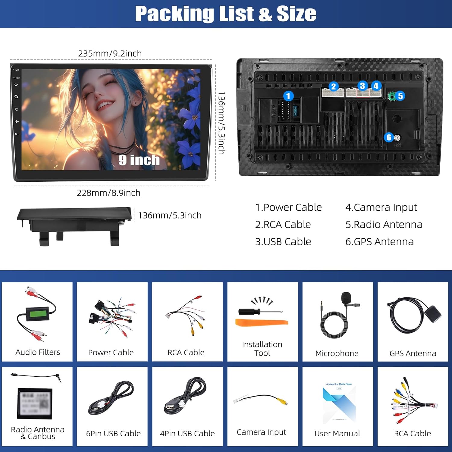 Sixwin Autoradio Android 13 per Audi A4 B6 B7 (2000-2009) - immagine 3