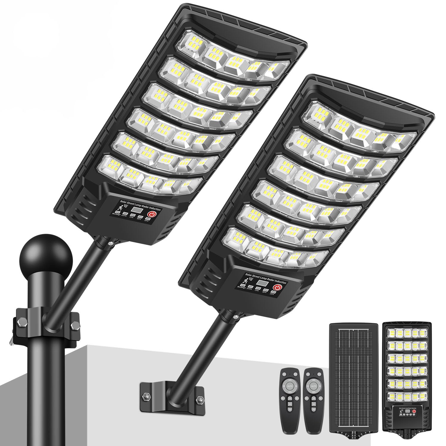 Peakro Lampione Solare Led Esterno IP66 6000K (2 pz)