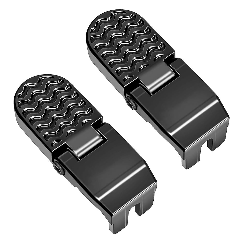 1 Paio di Pedali Posteriori per Bicicletta con Slot a U, Pedali poggiapiedi Antiscivolo Pieghevoli Accessori per Ciclismo per Pedane (Nero, 10mm)