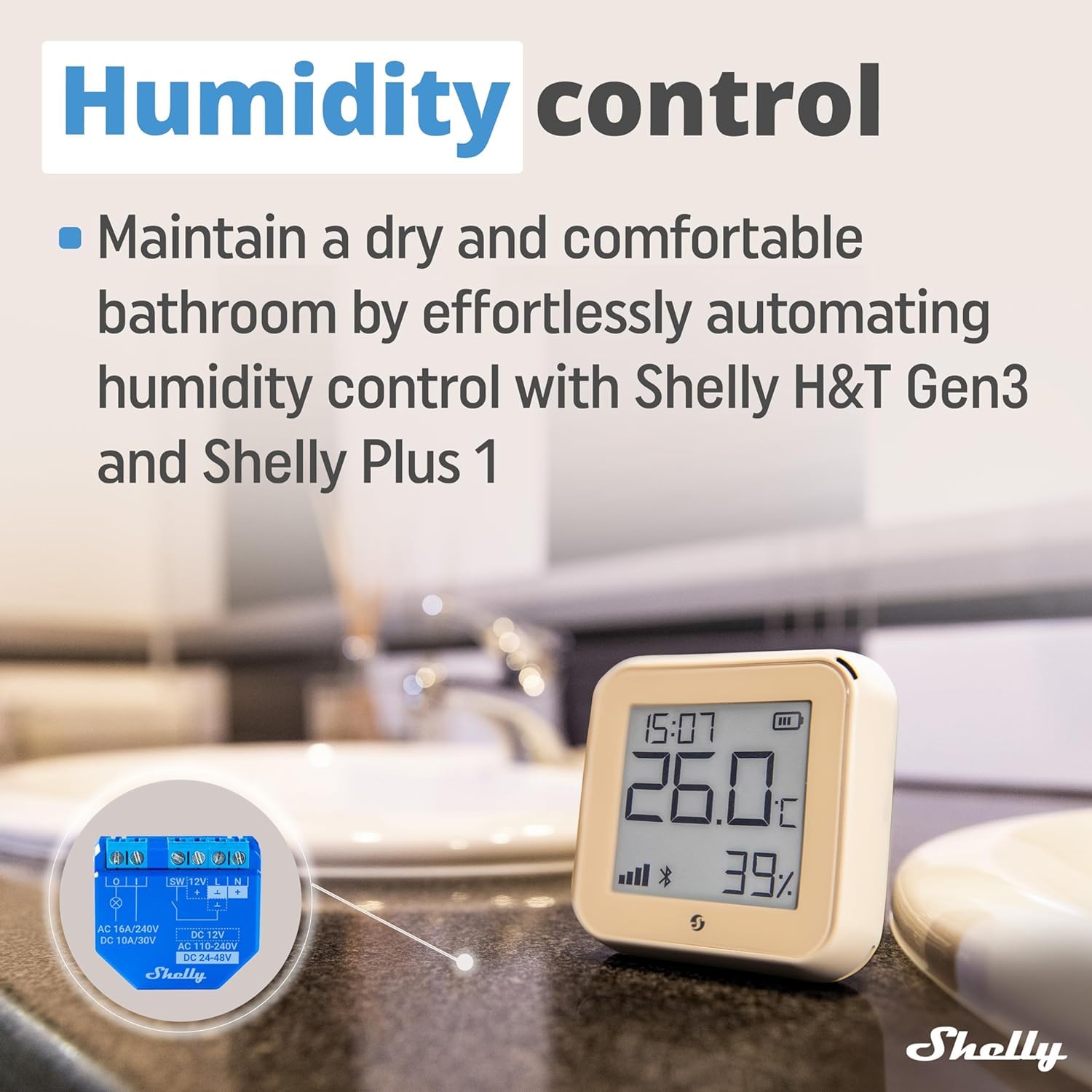 Shelly H&T Gen 3 Mocha - Sensore Temperatura e Umidità (2 pz) - immagine 4