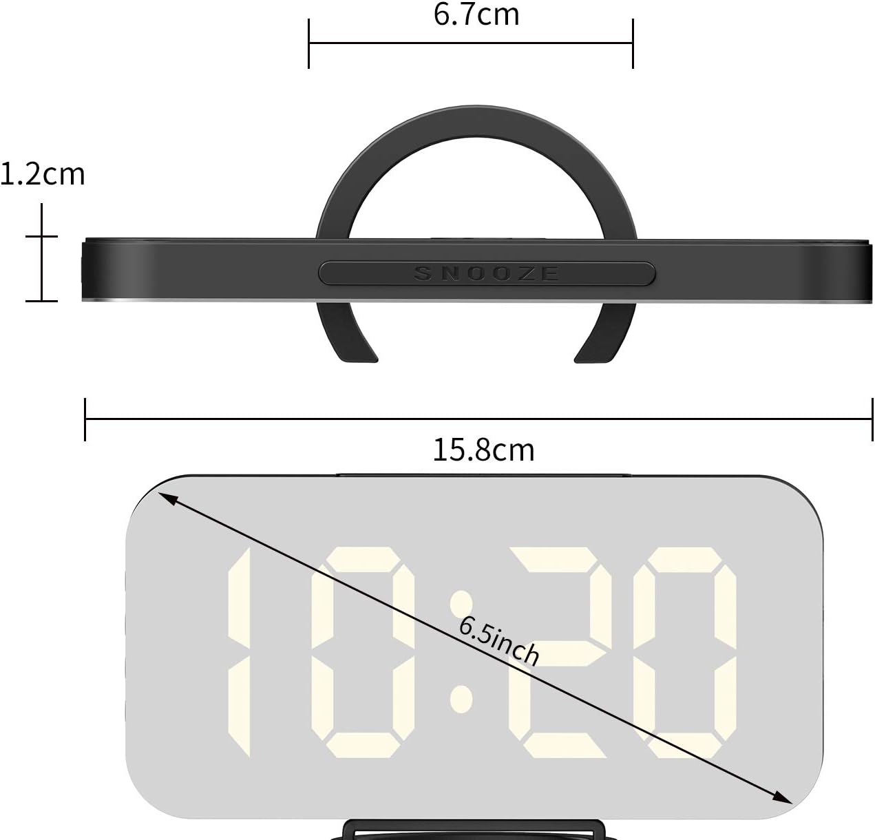 Extsud Sveglia Digitale con Display a Specchio LED - immagine 8