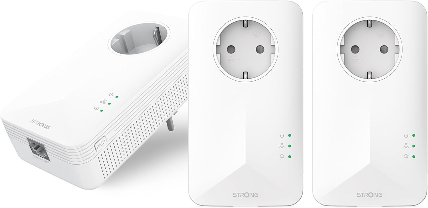 Strong Powerline 1000 Triple EU - 3 Adattatori 1000 Mbps - immagine 1
