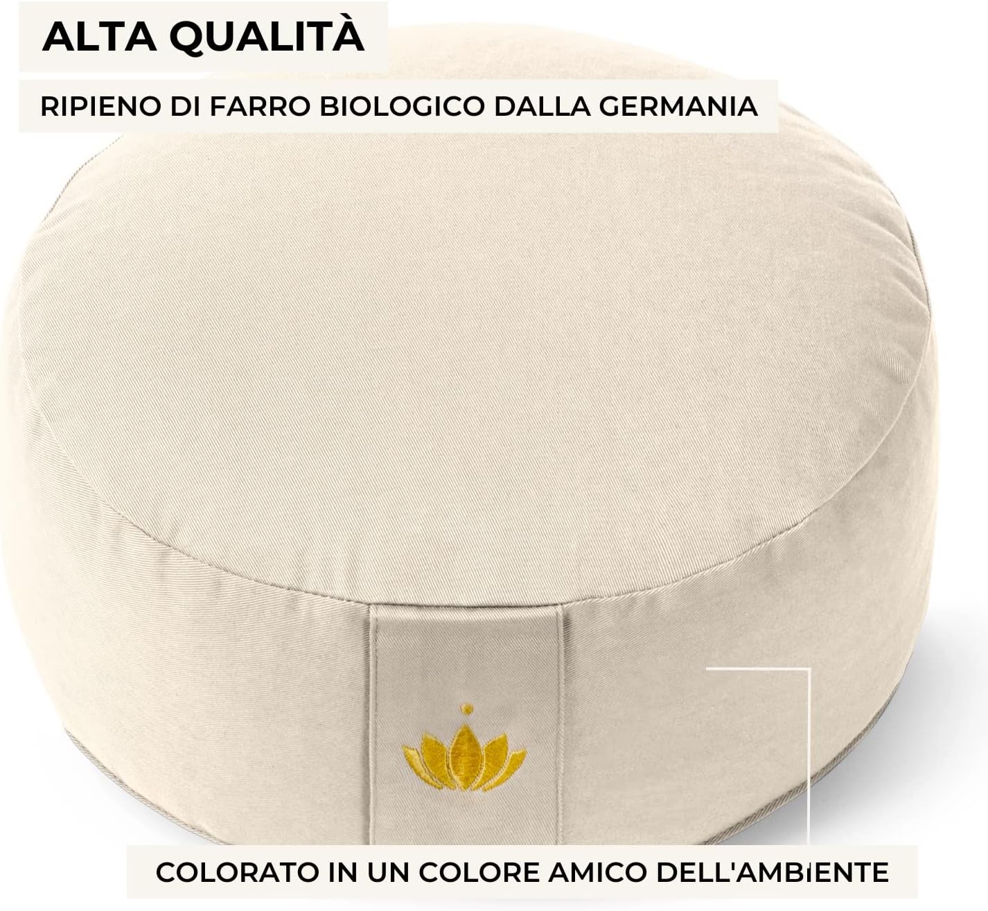 Lotuscrafts Cuscino da Meditazione Rotondo 20cm - immagine 3