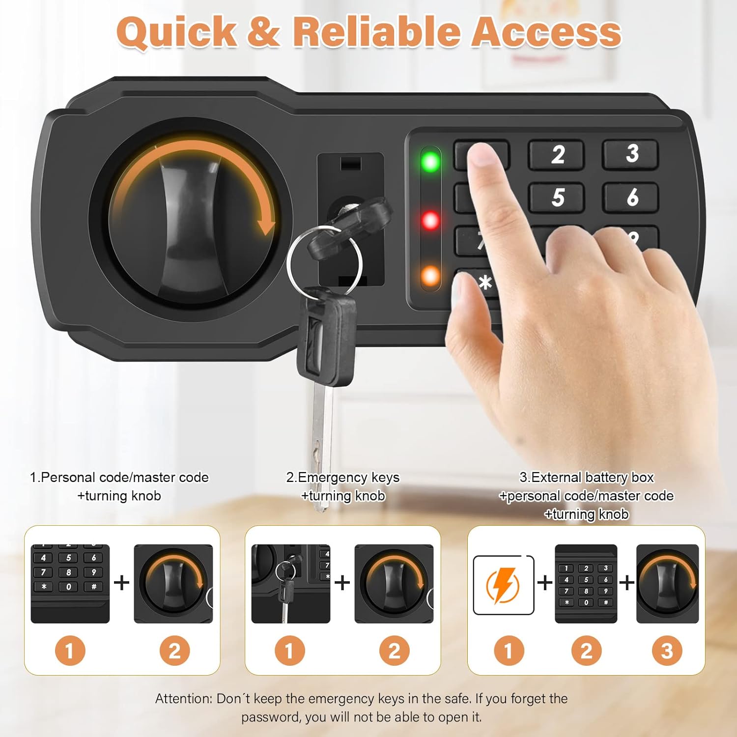 Mejasg Cassaforte Digitale Ignifuga 25L con Allarme - immagine 5