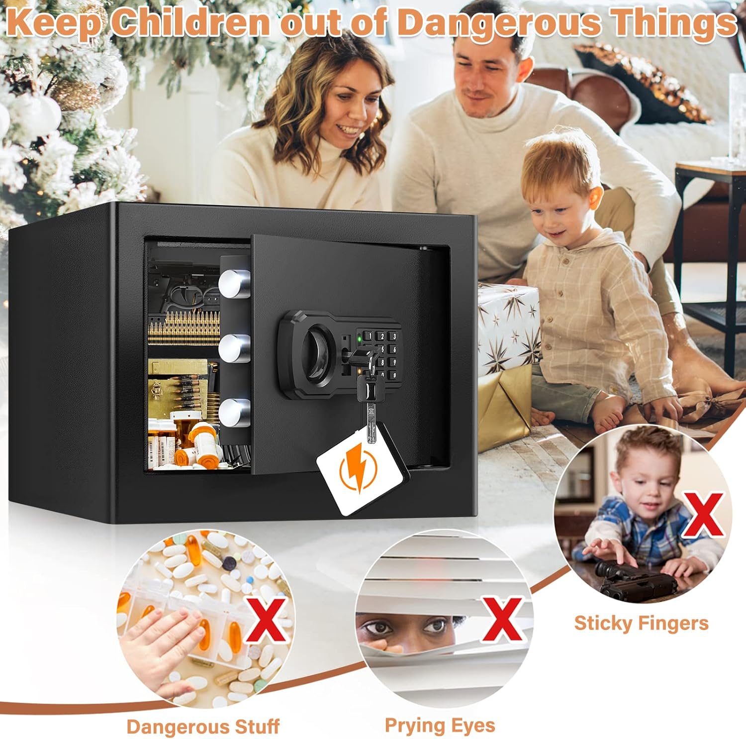 Mejasg Cassaforte Digitale Ignifuga 25L con Allarme - immagine 8