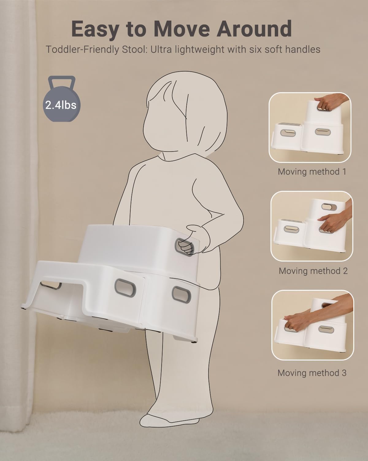 Sgabello Bambini a 2 Gradini Antiscivolo - immagine 5