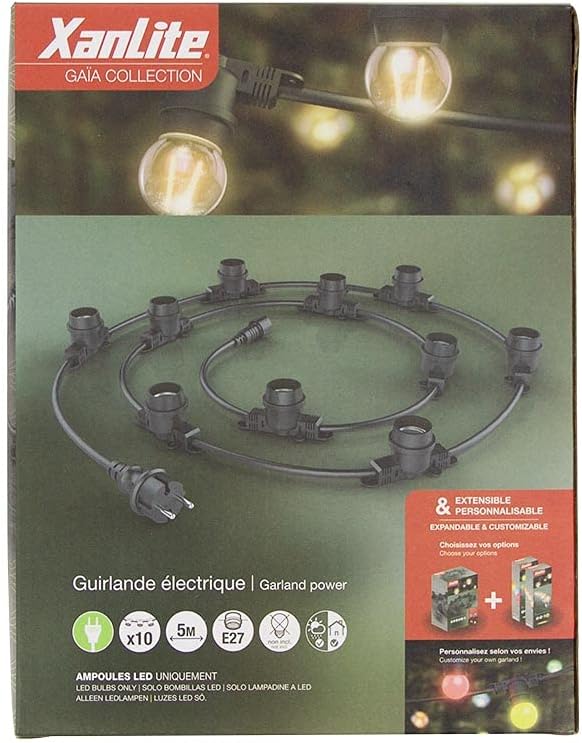 Xanlite GRL5230VB - Ghirlanda Esterni E27, Cavo Nero - immagine 2
