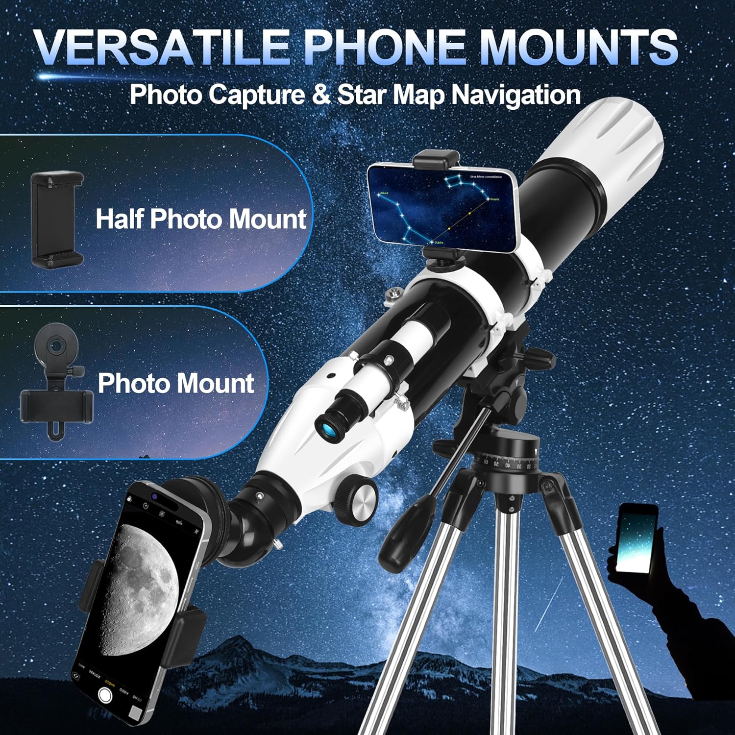 Gaterda Telescopio Astronomico Rifrattore 90mm/900mm - immagine 4