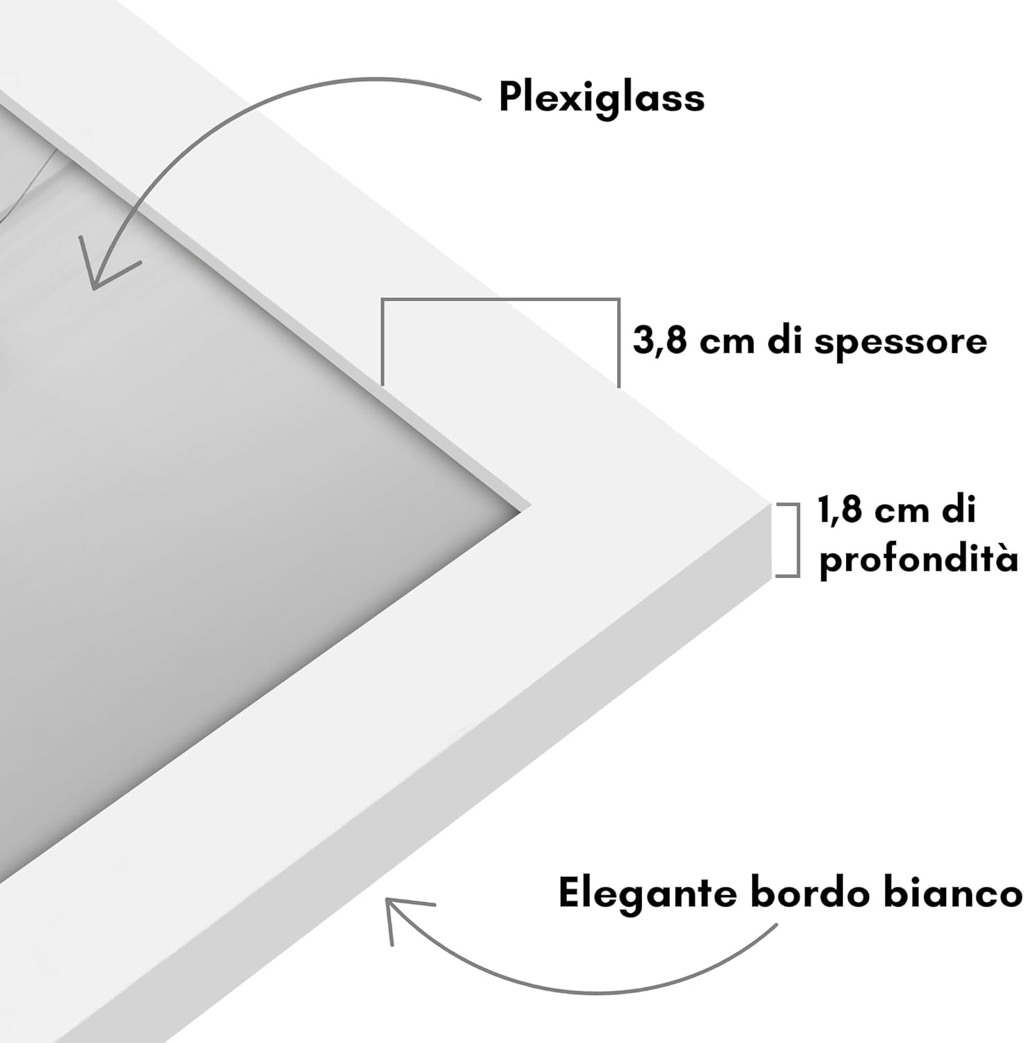 Americanflat Cornice 100x40 cm Bianca - immagine 5