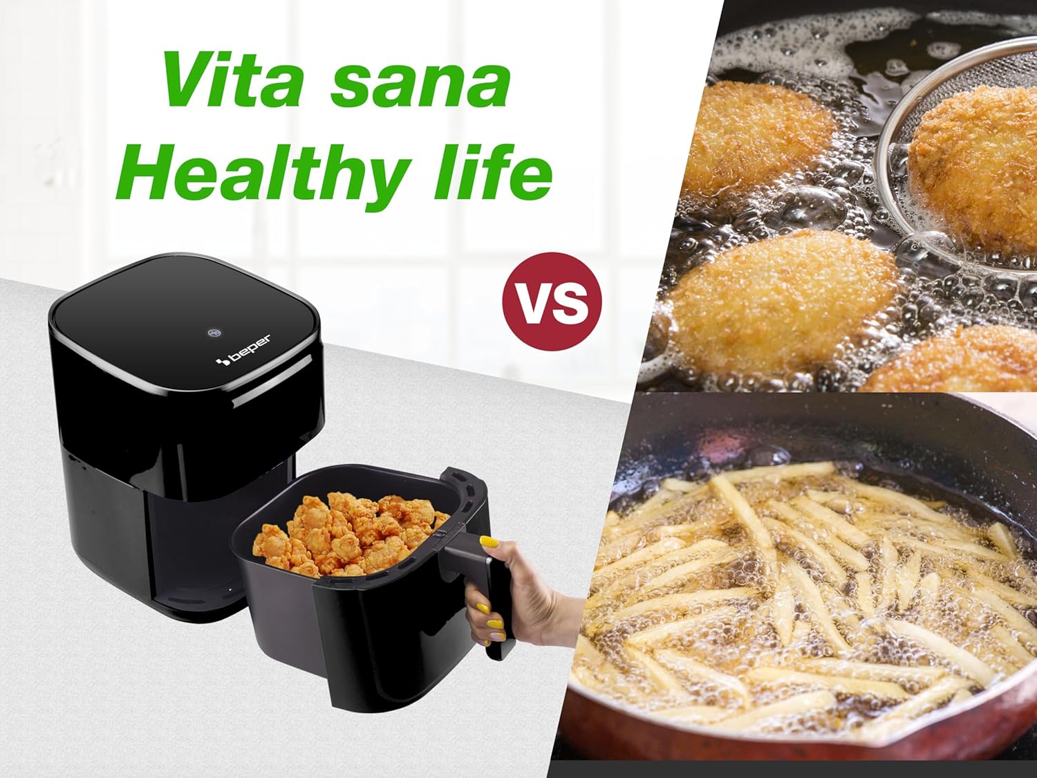 Beper P101FRI051 - Friggitrice ad Aria Calda 5L, Nera - immagine 6