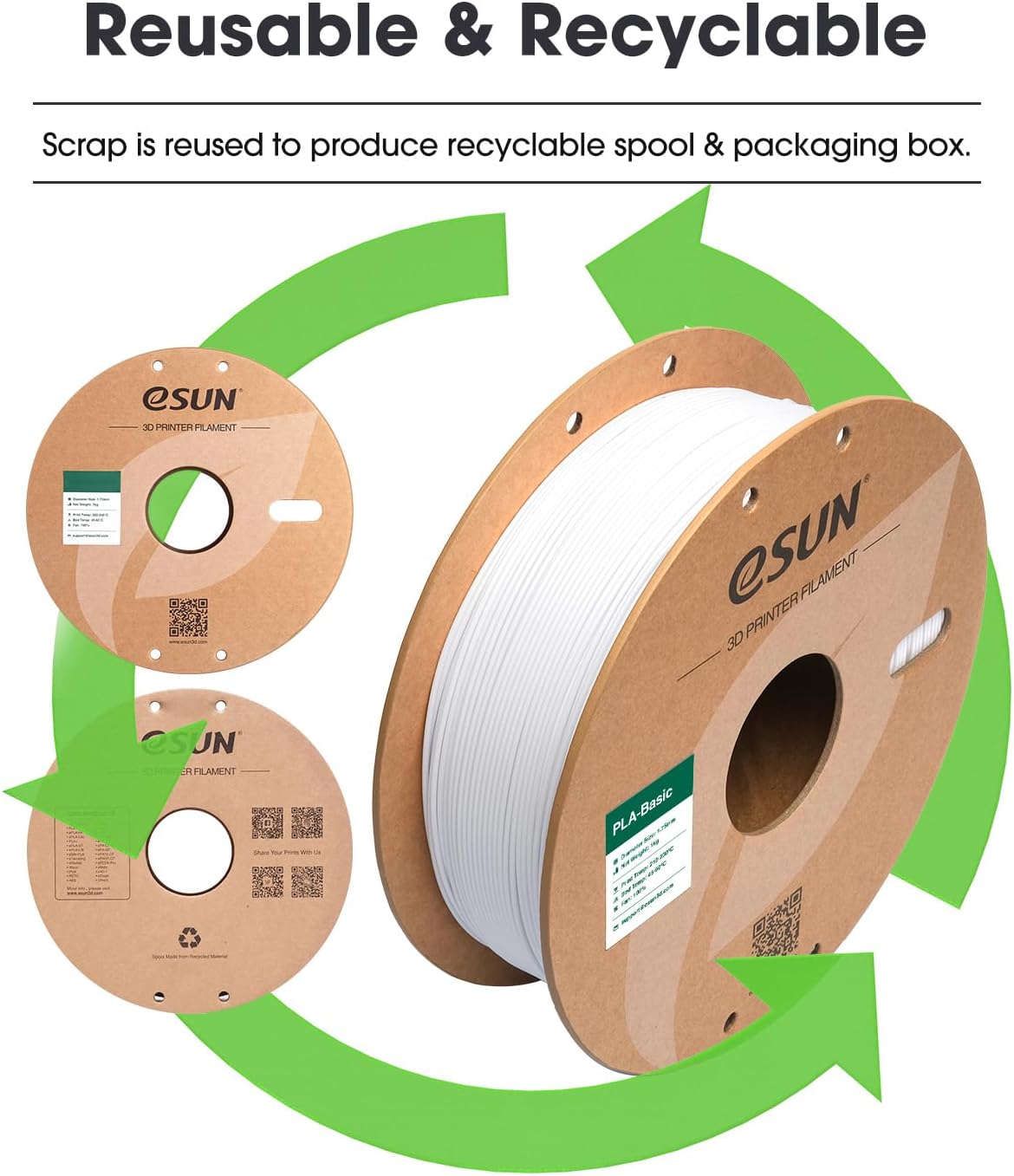 Esun Filamento PLA 1,75 mm per Stampante 3D, Bianco Freddo - immagine 6